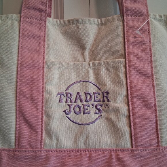 Trader Joe's Pink Pastel Mini Canvas Tote Bag - Picture 2 of 15
